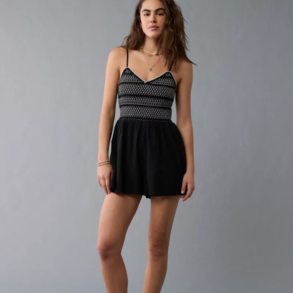 American Eagle Outfitters Black and White Romper